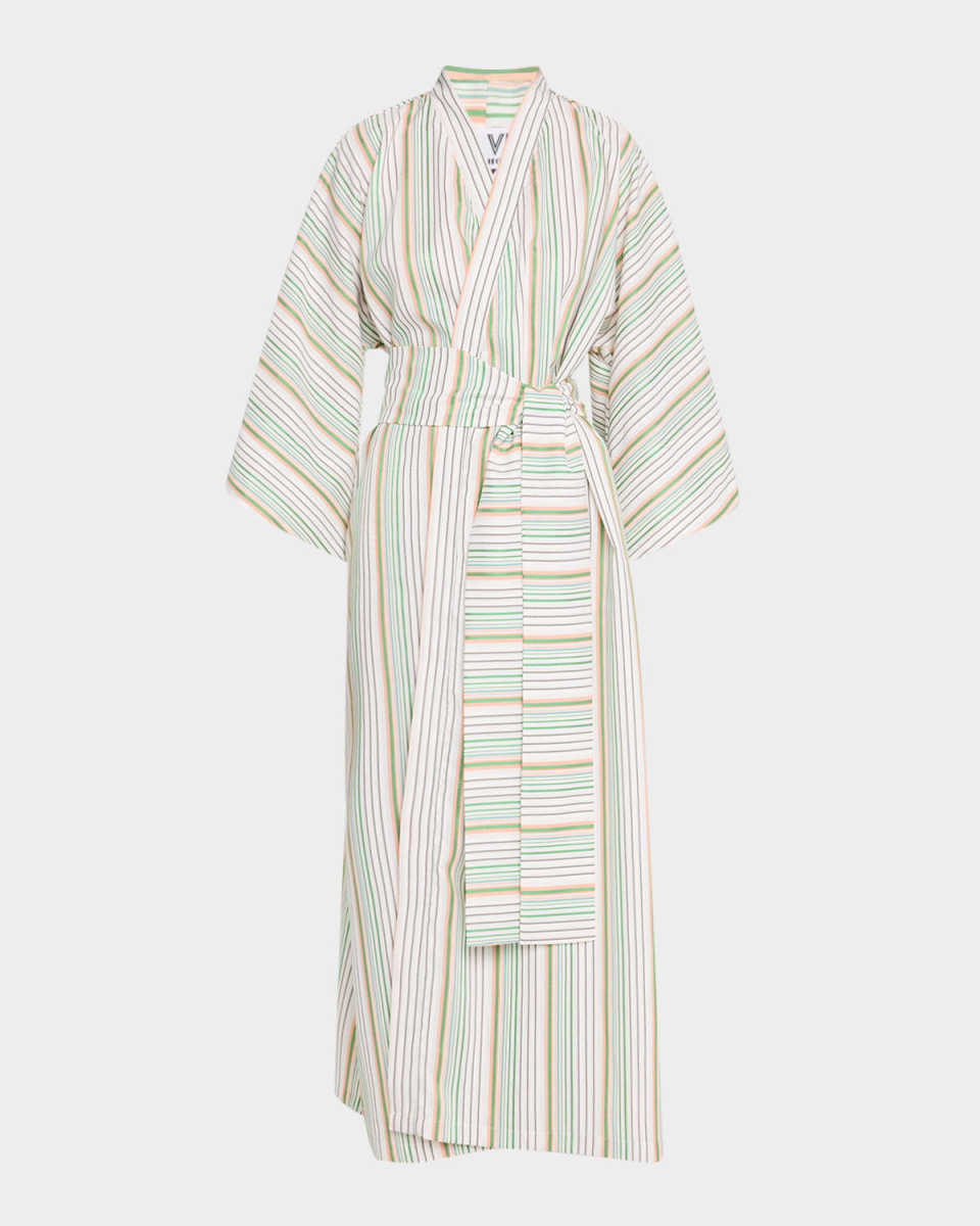 Striped Maxi Wrap Dress